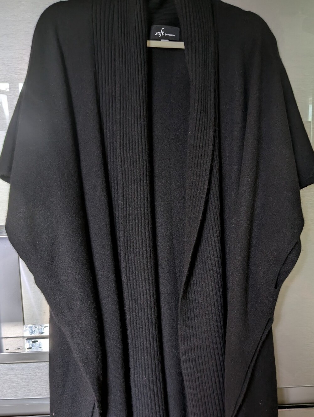 Soft By Naadam 2x/3x Black Cardigan. 100% Cashmere.